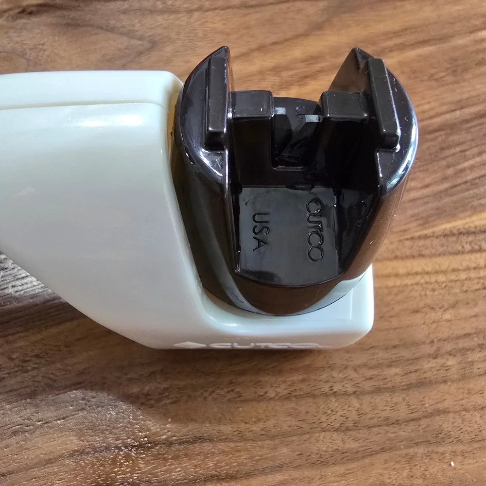 Cutco Knife Sharpener White Handheld Pull Through Kitchen Sharpener 80s Vintage